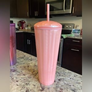 Starbucks Dome Pink Kaleidoscope Pearl Tumbler Cup 24 oz